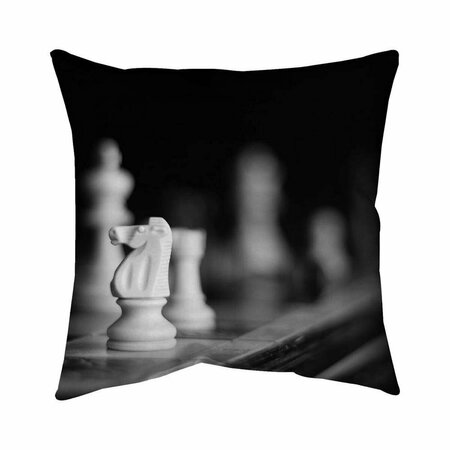 BEGIN HOME DECOR 26 x 26 in. Monochrome Chess Games-Double Sided Print Indoor Pillow 5541-2626-PH11